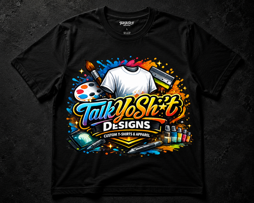 Graphic Tee — 'Talkyosh*t Designs' Colorful Artist Logo T-Shirt