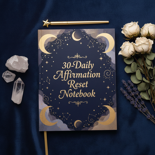 30-Day Daily Affirmation Reset Notebook - Celestial
